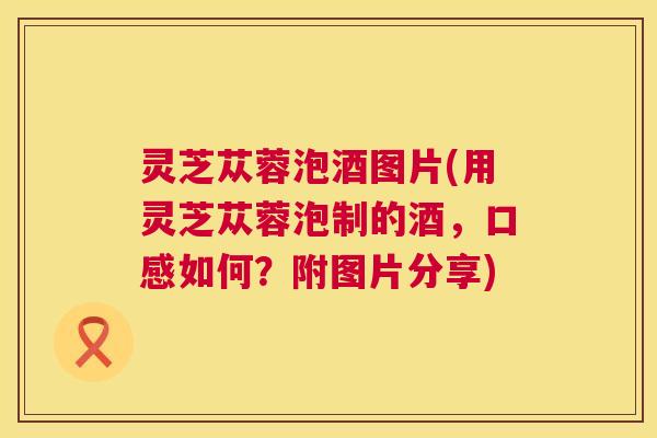 灵芝苁蓉泡酒图片(用灵芝苁蓉泡制的酒,口感如何?附图片分享) 第1张 灵芝苁蓉泡酒图片(用灵芝苁蓉泡制的酒,口感如何?附图片分享) 第1张