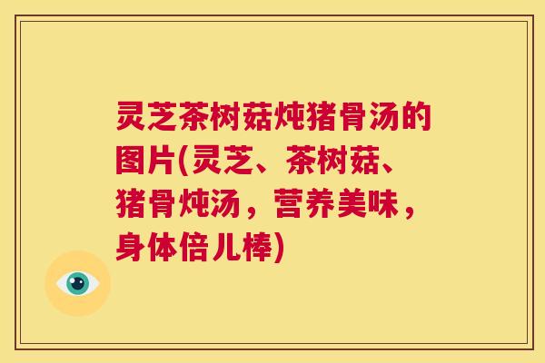 灵芝茶树菇炖猪骨汤的图片(灵芝、茶树菇、猪骨炖汤,营养美味,身体倍儿棒) 第1张 灵芝茶树菇炖猪骨汤的图片(灵芝、茶树菇、猪骨炖汤,营养美味,身体倍儿棒) 第1张