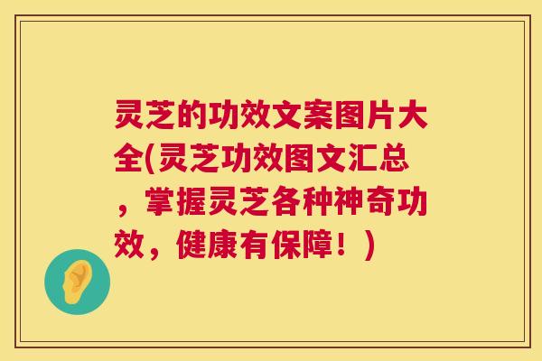 灵芝的功效文案图片大全(灵芝功效图文汇总，掌握灵芝各种神奇功效，健康有保障！)  第1张
