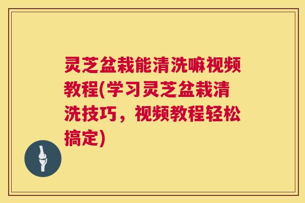 灵芝盆栽能清洗嘛视频教程(学习灵芝盆栽清洗技巧,视频教程轻松搞定) 第1张 灵芝盆栽能清洗嘛视频教程(学习灵芝盆栽清洗技巧,视频教程轻松搞定) 第1张