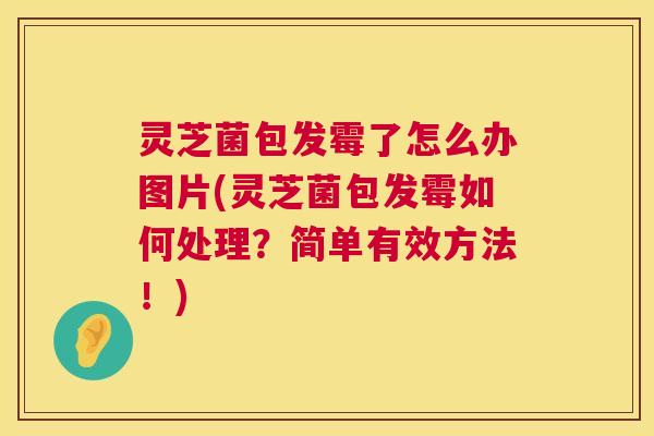 灵芝菌包发霉了怎么办图片(灵芝菌包发霉如何处理?简单有效方法!) 第1张 灵芝菌包发霉了怎么办图片(灵芝菌包发霉如何处理?简单有效方法!) 第1张