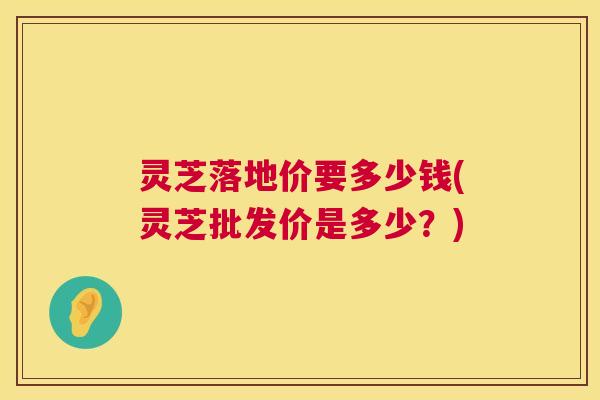 灵芝落地价要多少钱(灵芝批发价是多少?) 第1张 灵芝落地价要多少钱(灵芝批发价是多少?) 第1张