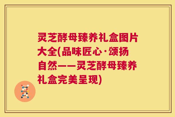 灵芝酵母臻养礼盒图片大全(品味匠心·颂扬自然——灵芝酵母臻养礼盒完美呈现) 第1张 灵芝酵母臻养礼盒图片大全(品味匠心·颂扬自然——灵芝酵母臻养礼盒完美呈现) 第1张