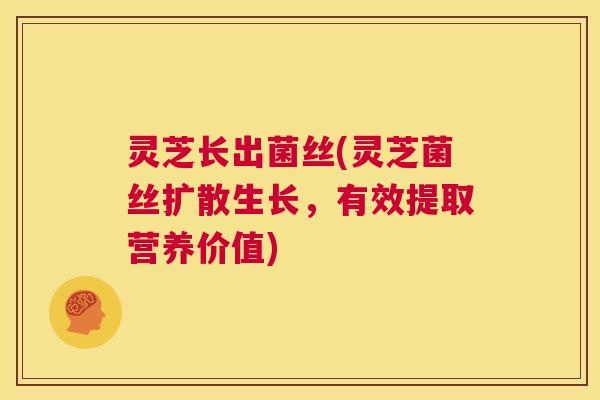 灵芝长出菌丝(灵芝菌丝扩散生长,有效提取营养价值) 第1张 灵芝长出菌丝(灵芝菌丝扩散生长,有效提取营养价值) 第1张