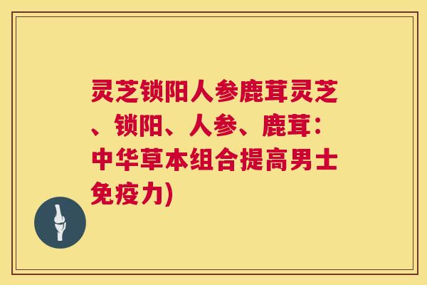灵芝锁阳人参鹿茸灵芝、锁阳、人参、鹿茸:中华草本组合提高男士免疫力) 第1张 灵芝锁阳人参鹿茸灵芝、锁阳、人参、鹿茸:中华草本组合提高男士免疫力) 第1张