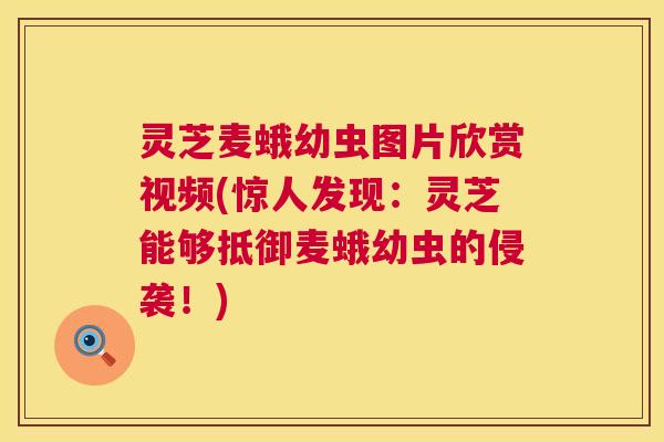 灵芝麦蛾幼虫图片欣赏视频(惊人发现:灵芝能够抵御麦蛾幼虫的侵袭!) 第1张 灵芝麦蛾幼虫图片欣赏视频(惊人发现:灵芝能够抵御麦蛾幼虫的侵袭!) 第1张