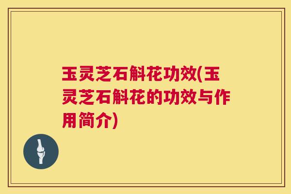 玉灵芝石斛花功效(玉灵芝石斛花的功效与作用简介) 第1张 玉灵芝石斛花功效(玉灵芝石斛花的功效与作用简介) 第1张