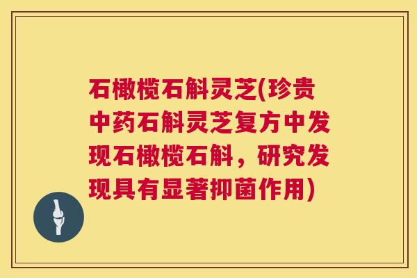 石橄榄石斛灵芝(珍贵中药石斛灵芝复方中发现石橄榄石斛,研究发现具有显著抑菌作用) 第1张 石橄榄石斛灵芝(珍贵中药石斛灵芝复方中发现石橄榄石斛,研究发现具有显著抑菌作用) 第1张