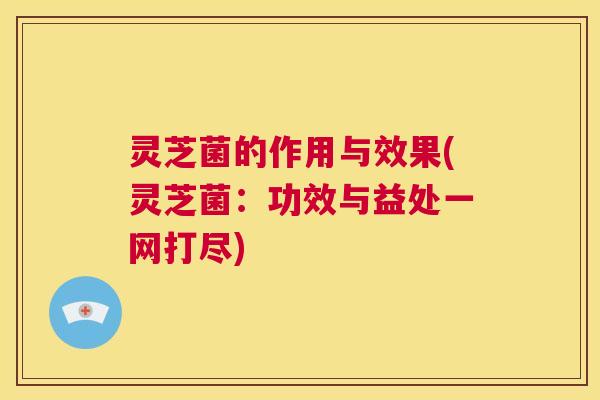 灵芝菌的作用与效果(灵芝菌:功效与益处一网打尽) 第1张 灵芝菌的作用与效果(灵芝菌:功效与益处一网打尽) 第1张