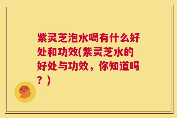 紫灵芝泡水喝有什么好处和功效(紫灵芝水的好处与功效,你知道吗?) 第1张 紫灵芝泡水喝有什么好处和功效(紫灵芝水的好处与功效,你知道吗?) 第1张