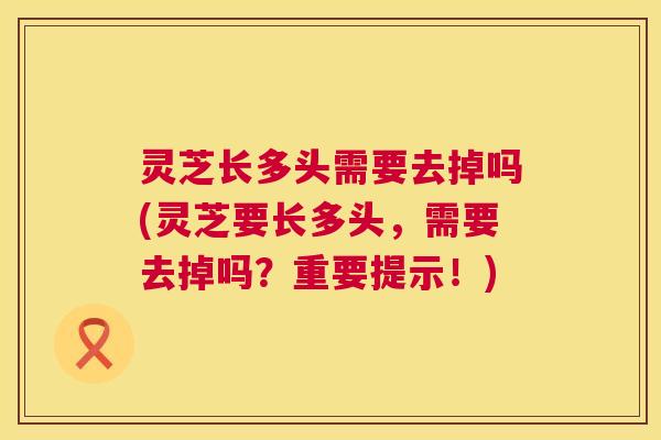 灵芝长多头需要去掉吗(灵芝要长多头,需要去掉吗?重要提示!) 第1张 灵芝长多头需要去掉吗(灵芝要长多头,需要去掉吗?重要提示!) 第1张