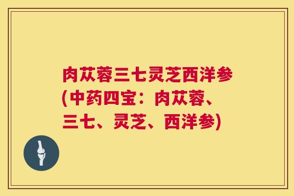 肉苁蓉三七灵芝西洋参(中药四宝：肉苁蓉、三七、灵芝、西洋参)  第1张