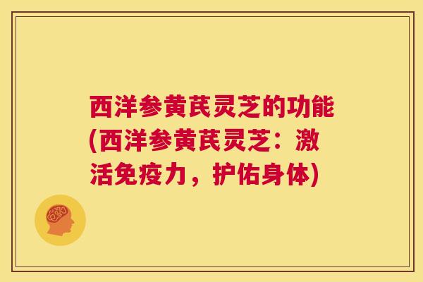 西洋参黄芪灵芝的功能(西洋参黄芪灵芝:激活免疫力,护佑身体) 第1张 西洋参黄芪灵芝的功能(西洋参黄芪灵芝:激活免疫力,护佑身体) 第1张
