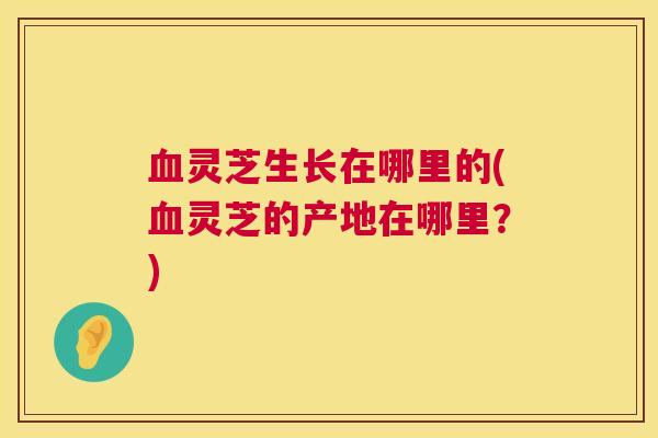 血灵芝生长在哪里的(血灵芝的产地在哪里？)  第1张
