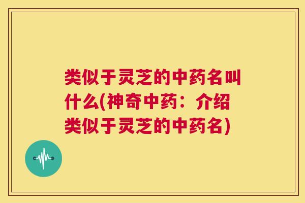 类似于灵芝的中药名叫什么(神奇中药:介绍类似于灵芝的中药名) 第1张 类似于灵芝的中药名叫什么(神奇中药:介绍类似于灵芝的中药名) 第1张