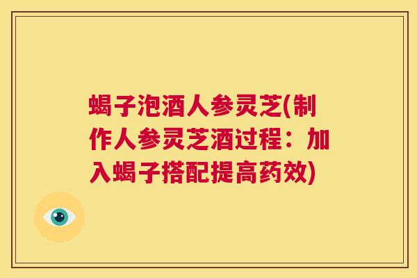 蝎子泡酒人参灵芝(制作人参灵芝酒过程:加入蝎子搭配提高药效) 第1张 蝎子泡酒人参灵芝(制作人参灵芝酒过程:加入蝎子搭配提高药效) 第1张