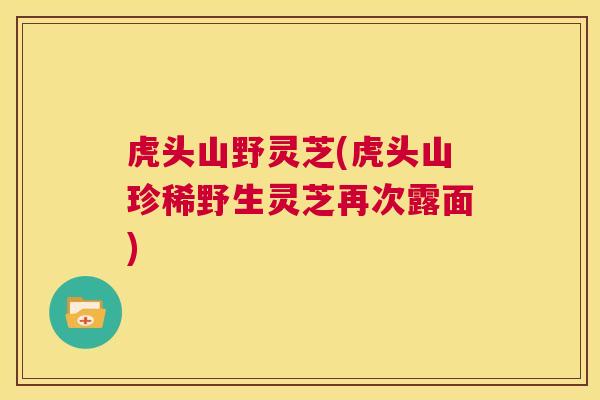 虎头山野灵芝(虎头山珍稀野生灵芝再次露面)  第1张