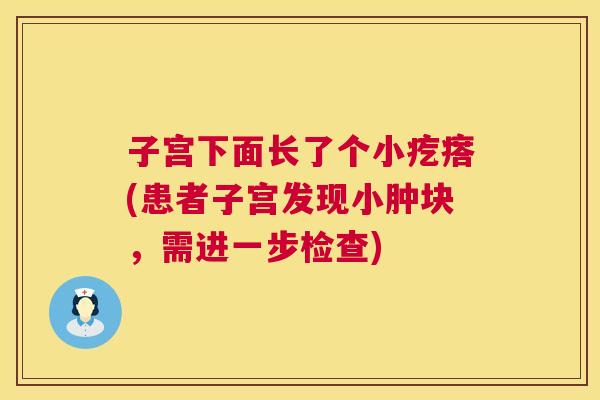 子宫下面长了个小疙瘩(患者子宫发现小肿块,需进一步检查) 第1张 子宫下面长了个小疙瘩(患者子宫发现小肿块,需进一步检查) 第1张