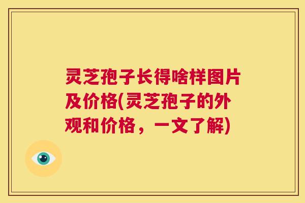 灵芝孢子长得啥样图片及价格(灵芝孢子的外观和价格,一文了解) 第1张 灵芝孢子长得啥样图片及价格(灵芝孢子的外观和价格,一文了解) 第1张