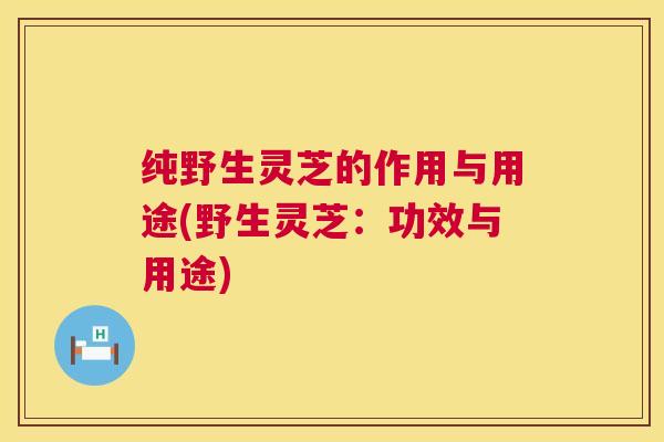 纯野生灵芝的作用与用途(野生灵芝：功效与用途)  第1张