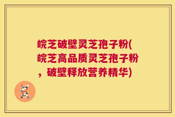 皖芝破壁灵芝孢子粉(皖芝高品质灵芝孢子粉,破壁释放营养精华) 第1张 皖芝破壁灵芝孢子粉(皖芝高品质灵芝孢子粉,破壁释放营养精华) 第1张