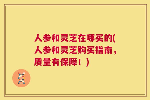 人参和灵芝在哪买的(人参和灵芝购买指南，质量有保障！)  第1张